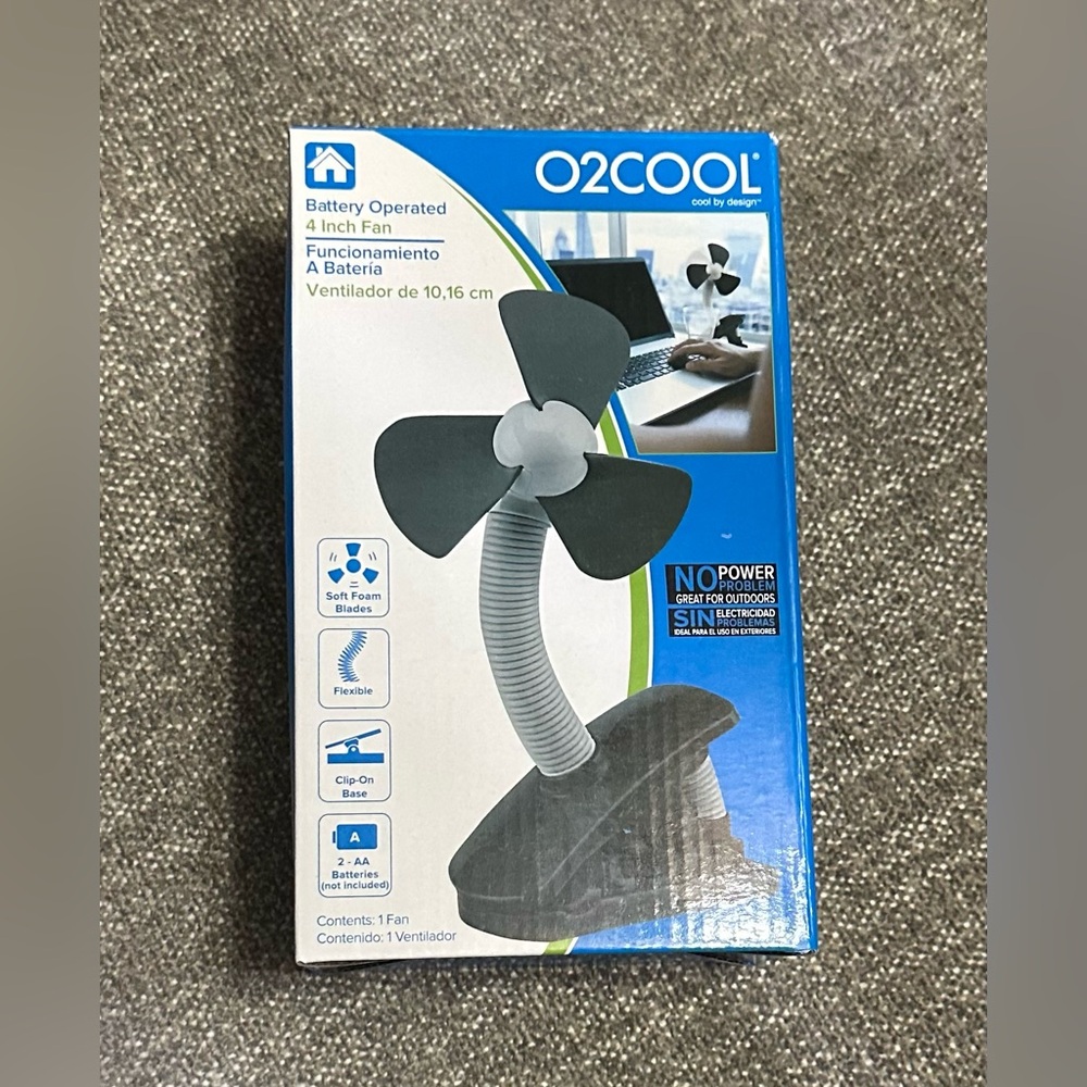 O2 Cool Battery Operated Portable Clip On Fan 
New In Box